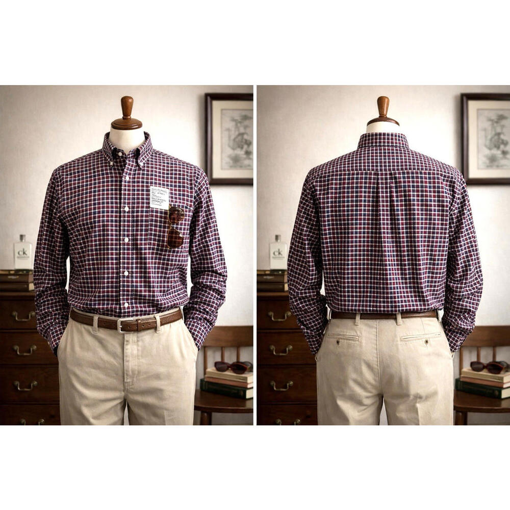Y2K SONOMA Goods For Life Men’s XXL Button-Down Shirt Multicolor Plaid Long Slee